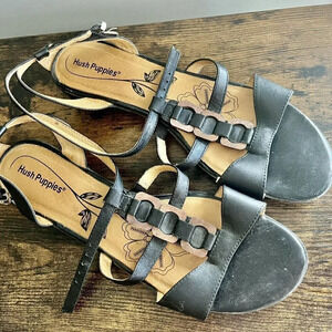 Hush Puppies| Womens Brown Leather Sandals Size 40/US 9